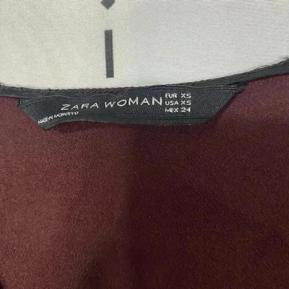 Zara Red Lace Insert V Neck Top - Picture 4 of 5